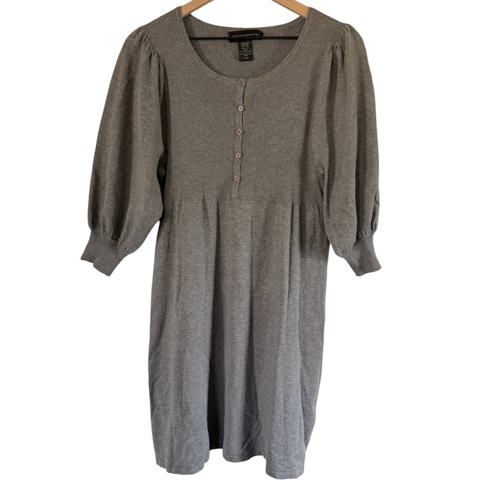 Spencer Jeremy Ribbed Knit Babydoll‎ Dress – Heather Gray | Size L